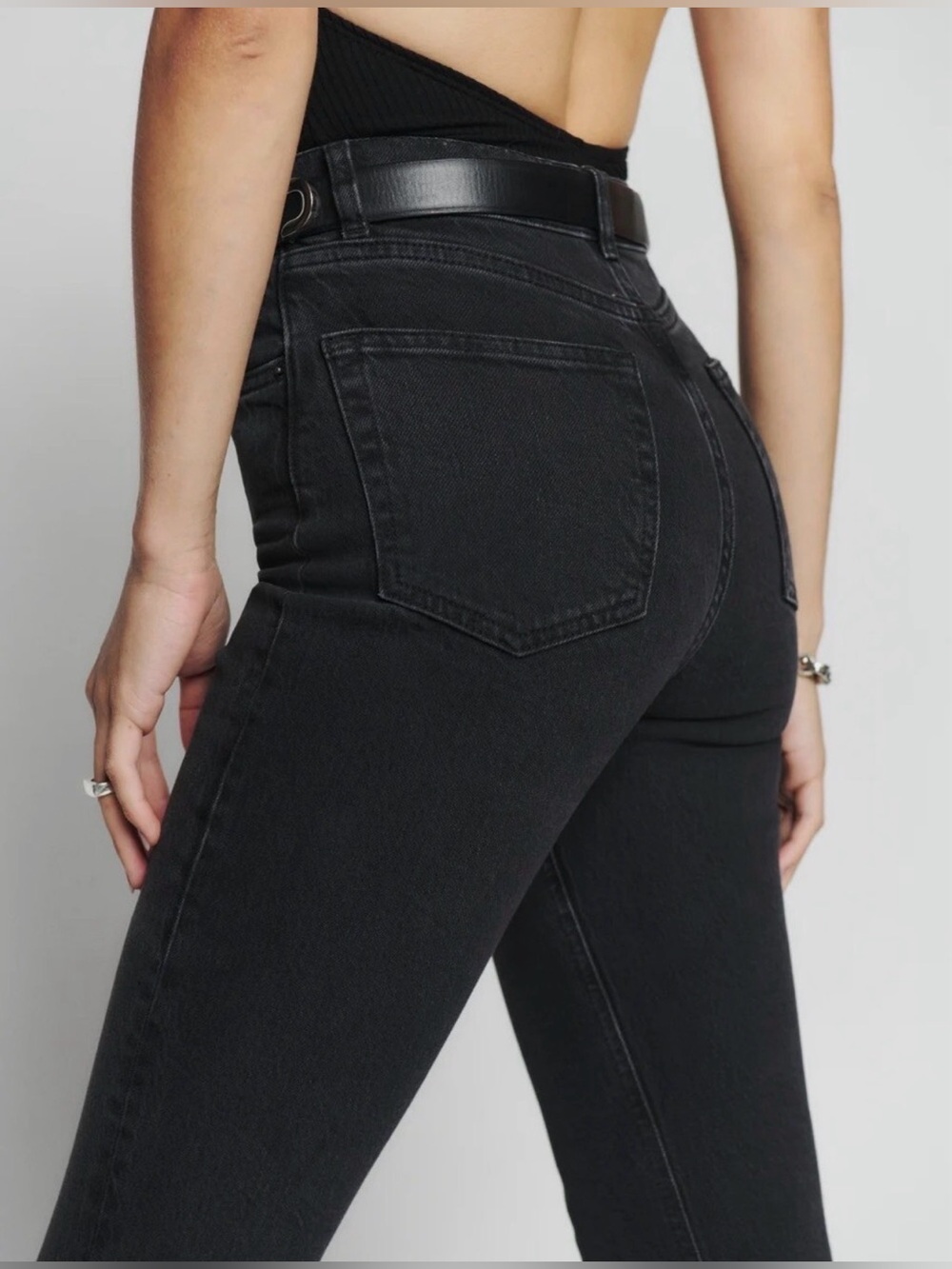 Reformation High Rise Jeans Black Straight-Leg Jeans Size 27 - Picture 4 of 10